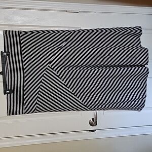 Pure Energy Women's Black & Gray Striped Maxi Skirt Size 3x